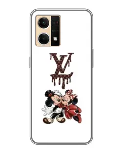 Чехол для OPPO Reno7 4G с картинкой «LV и Микки Маус»