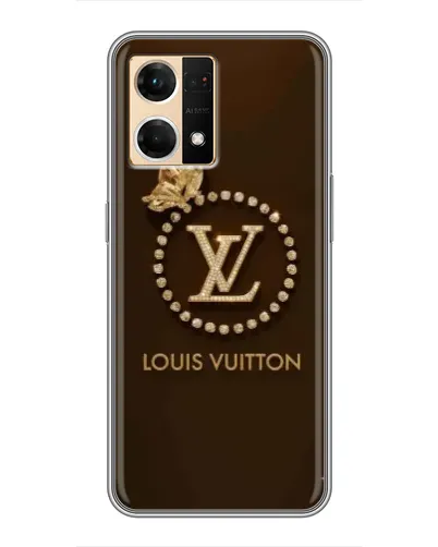 Чехол для OPPO Reno7 4G с картинкой «LV — золотая печать»