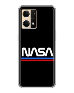 Чехол для OPPO Reno7 4G с картинкой «NASA — классика Red Blue»
