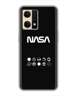 Чехол для OPPO Reno7 4G с картинкой «NASA — технический принт»