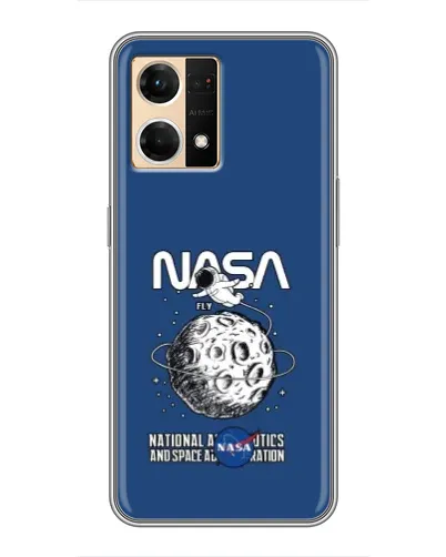 Чехол для OPPO Reno7 4G с картинкой «NASA — лунная миссия»