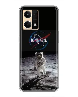 Чехол для OPPO Reno7 4G с картинкой «Астронавт на Луне»