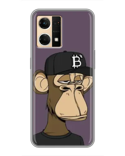 Чехол для OPPO Reno7 4G с картинкой «Bored Ape в кепке»