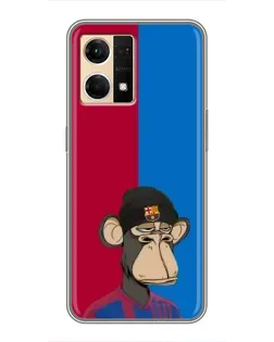Чехол для OPPO Reno7 4G с картинкой «Bored Ape — фанат Барсы» Чехол для OPPO Reno7 4G с картинкой «Bored Ape — фанат Барсы»