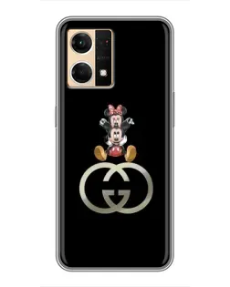 Чехол для OPPO Reno7 4G с картинкой «Минни Маус на лого»
