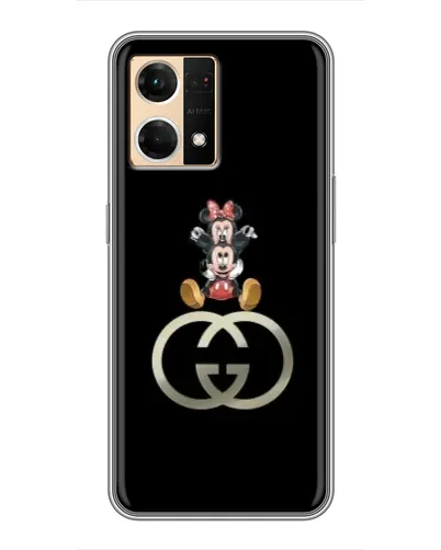Чехол для OPPO Reno7 4G с картинкой «Минни Маус на лого»