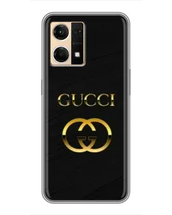 Чехол для OPPO Reno7 4G с картинкой «Золотой логотип Gucci»