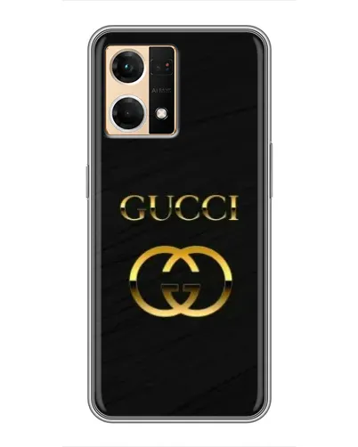 Чехол для OPPO Reno7 4G с картинкой «Золотой логотип Gucci»