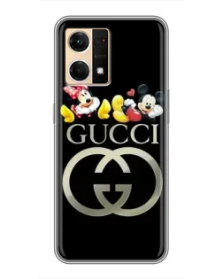 Чехол для OPPO Reno7 4G с картинкой «Gucci — герои Disney»