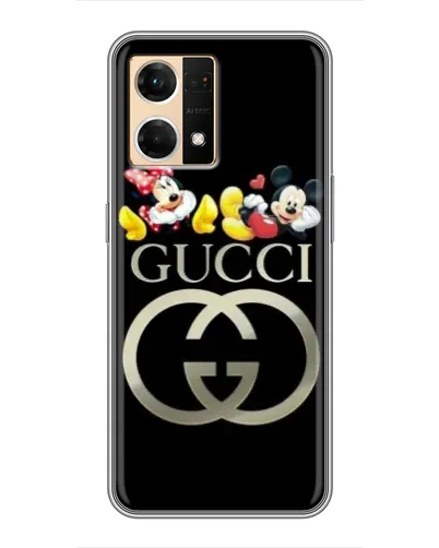 Чехол для OPPO Reno7 4G с картинкой «Gucci — герои Disney»