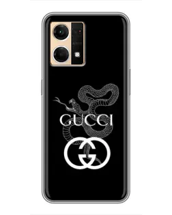 Чехол для OPPO Reno7 4G с картинкой «Gucci — серебряная змея»