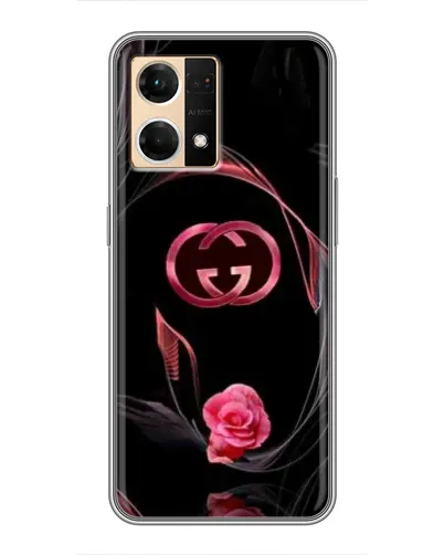 Чехол для OPPO Reno7 4G с картинкой «Gucci — неоновая роза»