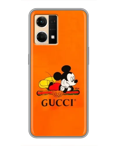 Чехол для OPPO Reno7 4G с картинкой «Микки Маус Gucci — оранж» Чехол для OPPO Reno7 4G с картинкой «Микки Маус Gucci — оранж»