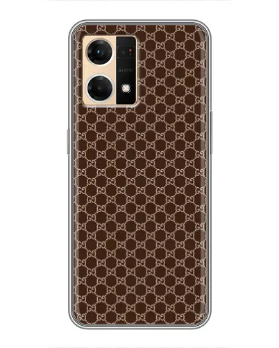 Чехол для OPPO Reno7 4G с картинкой «Gucci — шоколадная сетка» Чехол для OPPO Reno7 4G с картинкой «Gucci — шоколадная сетка»