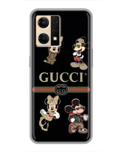 Чехол для OPPO Reno7 4G с картинкой «Gucci — герои Disney и монограмма» Чехол для OPPO Reno7 4G с картинкой «Gucci — герои Disney и монограмма»