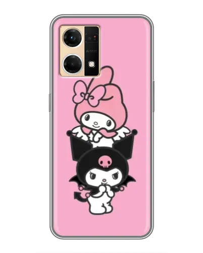 Чехол для OPPO Reno7 4G с картинкой «My Melody и Kuromi» Чехол для OPPO Reno7 4G с картинкой «My Melody и Kuromi»
