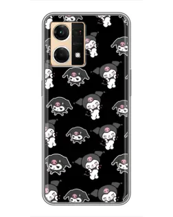Чехол для OPPO Reno7 4G с картинкой «Черный паттерн Kuromi» Чехол для OPPO Reno7 4G с картинкой «Черный паттерн Kuromi»