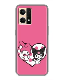 Чехол для OPPO Reno7 4G с картинкой «Kuromi и My Melody» Чехол для OPPO Reno7 4G с картинкой «Kuromi и My Melody»