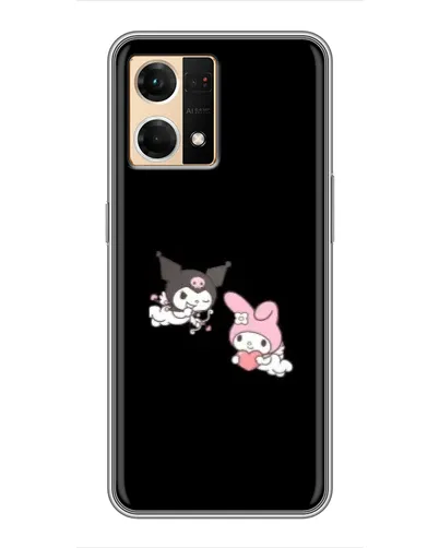 Чехол для OPPO Reno7 4G с картинкой «My Melody и Kuromi» Чехол для OPPO Reno7 4G с картинкой «My Melody и Kuromi»