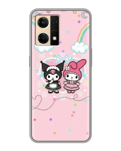Чехол для OPPO Reno7 4G с картинкой «My Melody и Kuromi» Чехол для OPPO Reno7 4G с картинкой «My Melody и Kuromi»