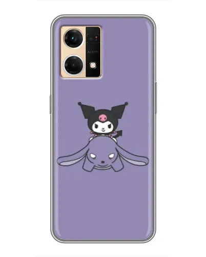 Чехол для OPPO Reno7 4G с картинкой «Kuromi на лиловом фоне» Чехол для OPPO Reno7 4G с картинкой «Kuromi на лиловом фоне»