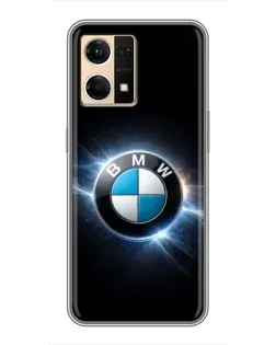 Чохол для OPPO Reno7 4G з картинкою «BMW — неонове сяйво»