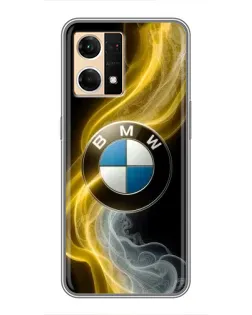 Чохол для OPPO Reno7 4G з картинкою «Золотистий дим BMW»