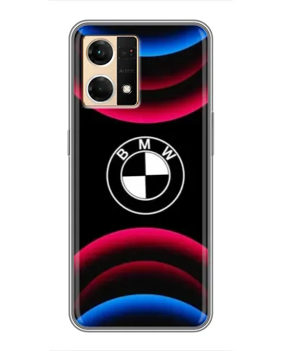 Чехол для OPPO Reno7 4G с картинкой «Логотип BMW и неоновые дуги» Чехол для OPPO Reno7 4G с картинкой «Логотип BMW и неоновые дуги»