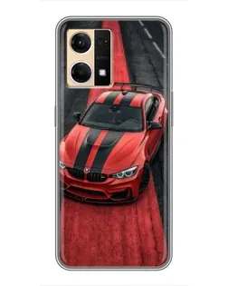 Чохол для OPPO Reno7 4G з картинкою «BMW на червоній доріжці»