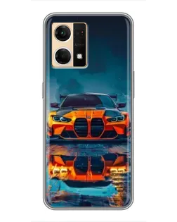 Чохол для OPPO Reno7 4G з картинкою «BMW — золота емблема»