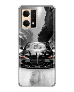 Чохол для OPPO Reno7 4G з картинкою «BMW — акварельний дрифт»