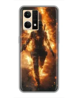 Чехол для OPPO Reno7 4G с картинкой «BMW — скорость в дожде»