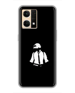 Чехол для OPPO Reno7 4G с картинкой «PUBG — белый шлем»