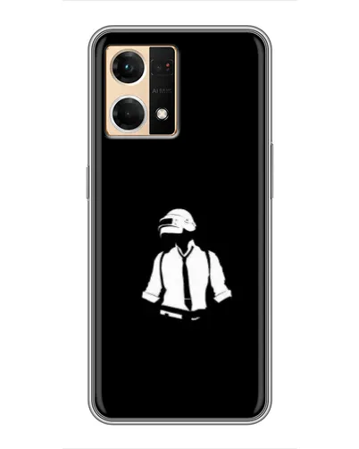 Чехол для OPPO Reno7 4G с картинкой «PUBG — белый шлем»