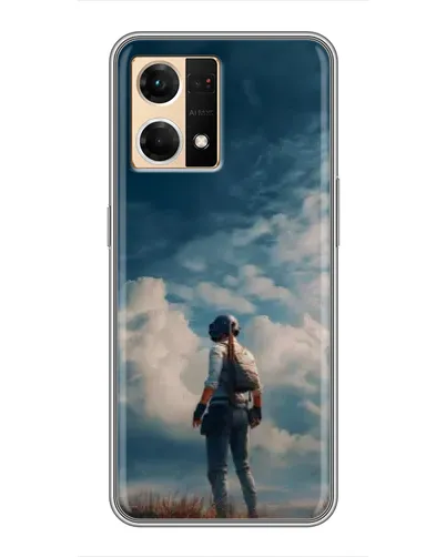 Чехол для OPPO Reno7 4G с картинкой «Герой PUBG на скале»