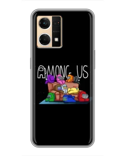 Чехол для OPPO Reno7 4G с картинкой «Логотип Among Us»