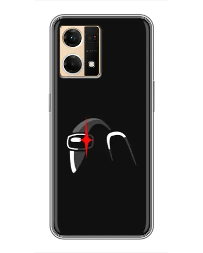 Чехол для OPPO Reno7 4G с картинкой «Among Us шлем»