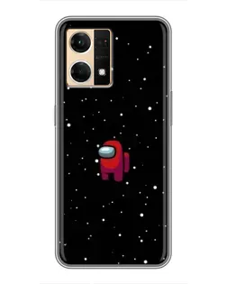 Чехол для OPPO Reno7 4G с картинкой «Красный Among Us»