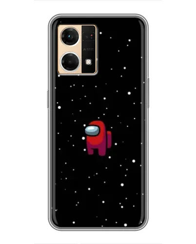 Чехол для OPPO Reno7 4G с картинкой «Красный Among Us»
