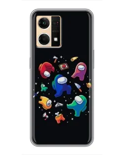 Чехол для OPPO Reno7 4G с картинкой «Among Us космос»