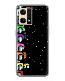 Чехол для OPPO Reno7 4G с картинкой «Команда Among Us»