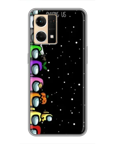 Чехол для OPPO Reno7 4G с картинкой «Команда Among Us»