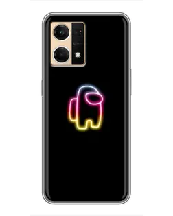 Чехол для OPPO Reno7 4G с картинкой «Among Us градиент»