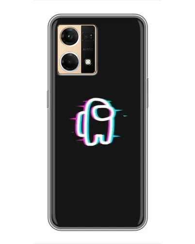 Чехол для OPPO Reno7 4G с картинкой «Among Us неон»