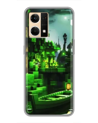 Чехол для OPPO Reno7 4G с картинкой «Minecraft лесной пейзаж»