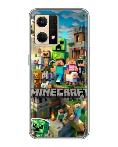 Чехол для OPPO Reno7 4G с картинкой «Замок Minecraft»