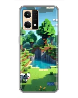 Чехол для OPPO Reno7 4G с картинкой «Minecraft летний день»