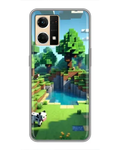 Чехол для OPPO Reno7 4G с картинкой «Minecraft летний день»