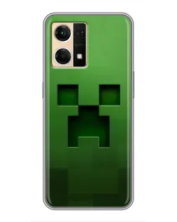 Чехол для OPPO Reno7 4G с картинкой «Крипер микро-дизайн»