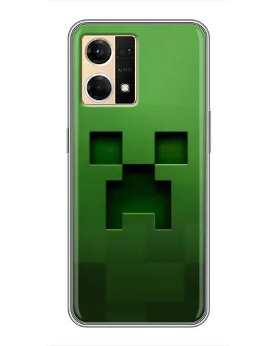 Чехол для OPPO Reno7 4G с картинкой «Крипер микро-дизайн»